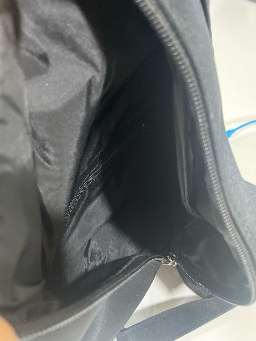 Minimalist Black Nylon Sling Bag| Crossbody Chest Pack With Silver Hardware - Picture 9 of 12